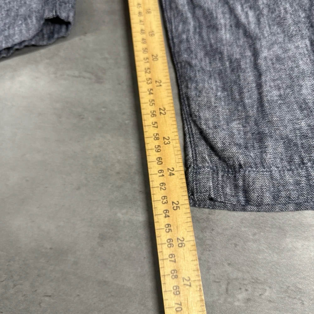 Banana Republic Linen Pants Women 31x25‎ Navy High Rise Drawstring Elastic Waist